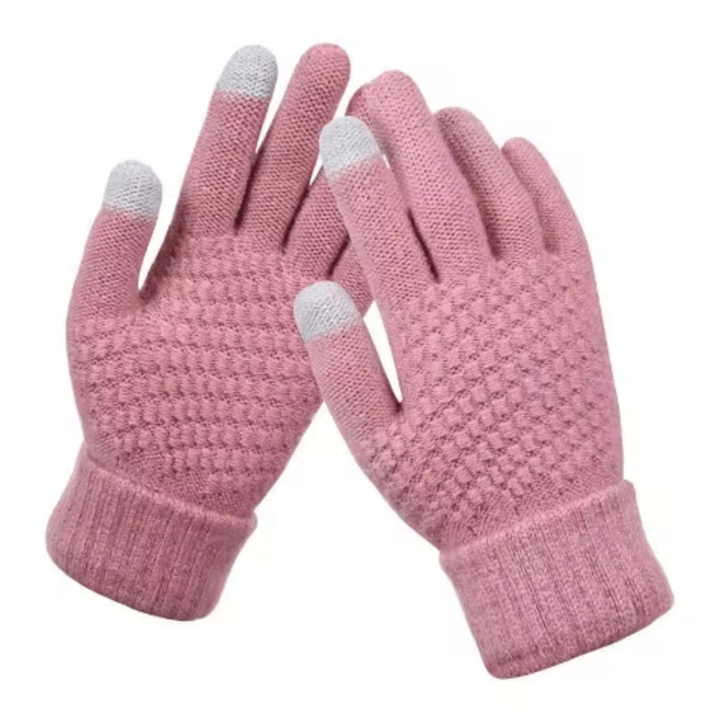 Winter Touchscreen Knit Gloves Warm Stretch Wool Full Finger Gloves For Men And Women 3