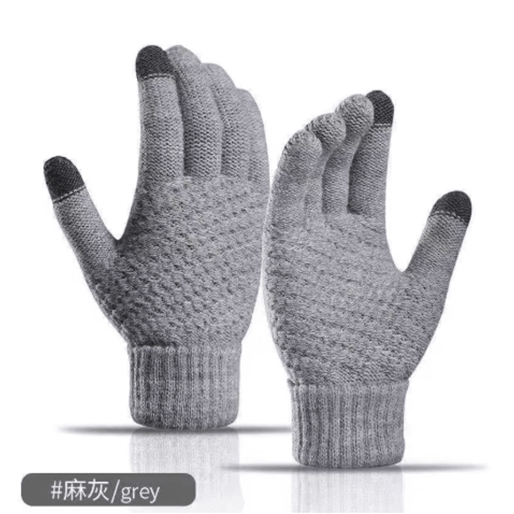 Winter Touchscreen Knit Gloves Warm Stretch Wool Full Finger Gloves For Men And Women 5