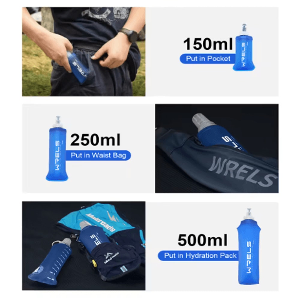 Collapsible Silicone Sports Water Bottle BPA Free Bite Valve Bottle For Running Camping And Travel 13