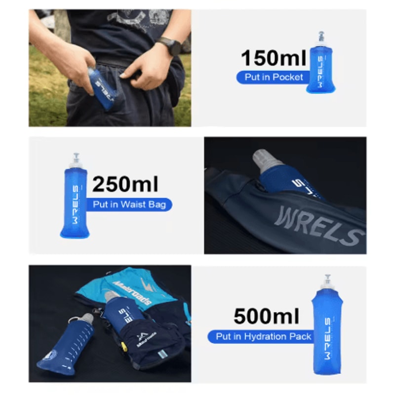 Collapsible Silicone Sports Water Bottle BPA Free Bite Valve Bottle For Running Camping And Travel 13