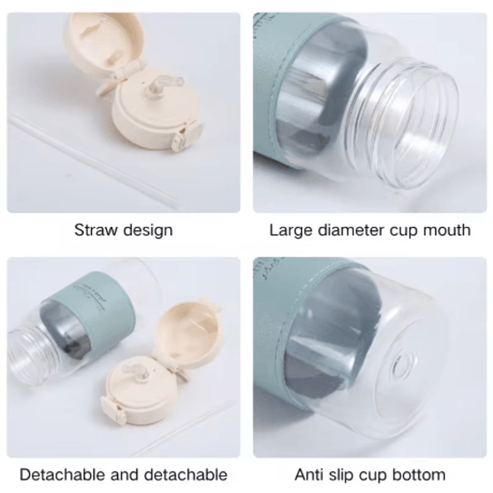 500ml Cute Kids Water Bottle With Straw Leak Proof Pop Up Drinking Bottle For School 5