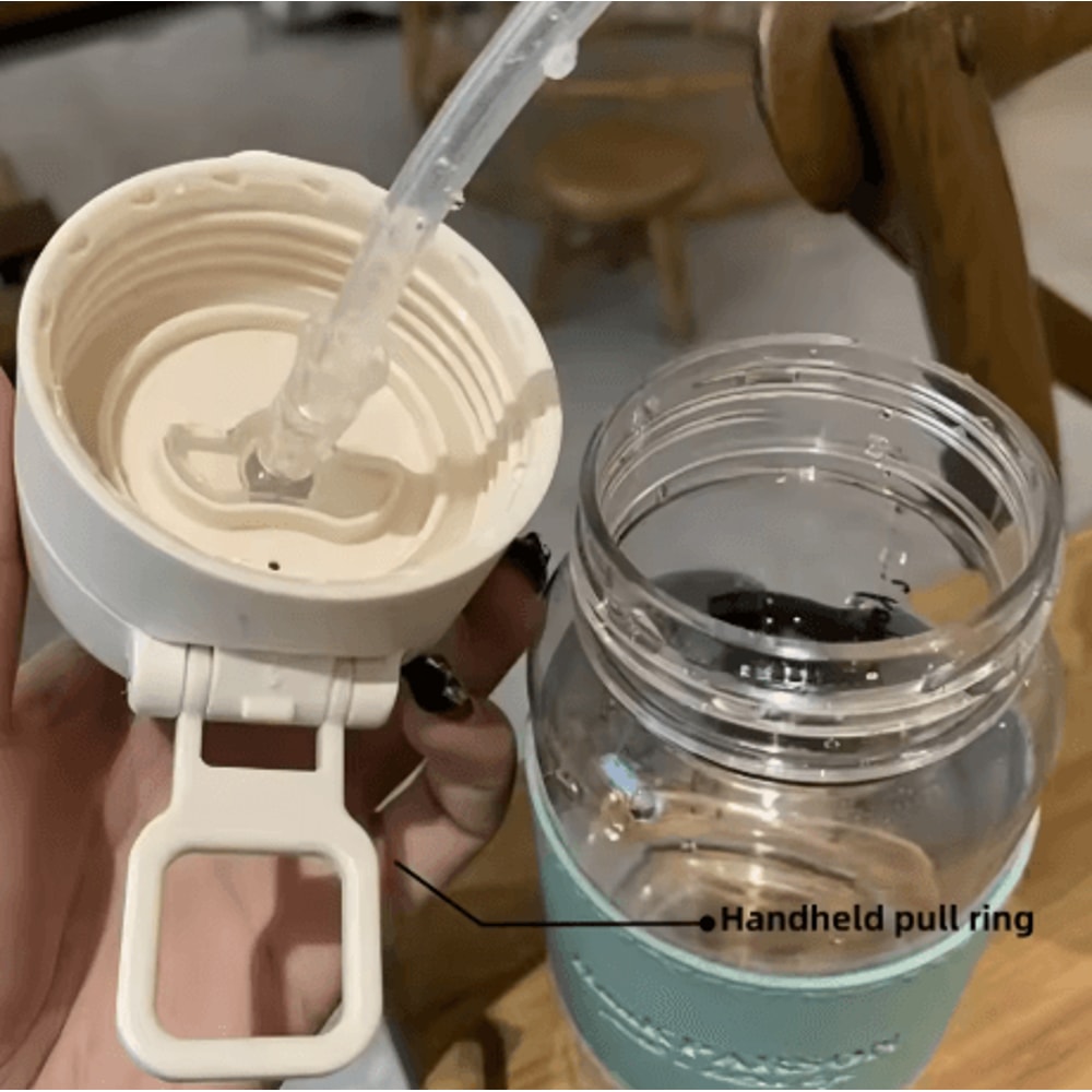 500ml Cute Kids Water Bottle With Straw Leak Proof Pop Up Drinking Bottle For School 6