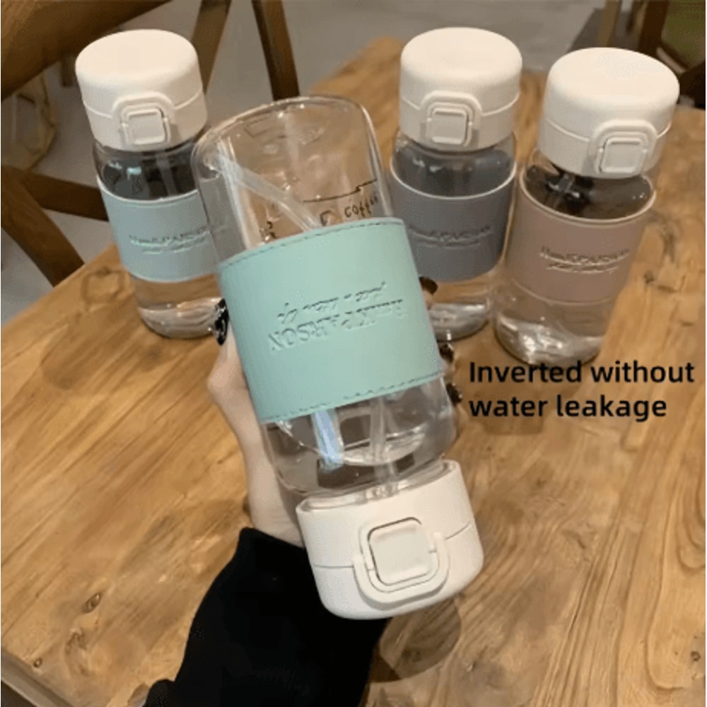 500ml Cute Kids Water Bottle With Straw Leak Proof Pop Up Drinking Bottle For School 7