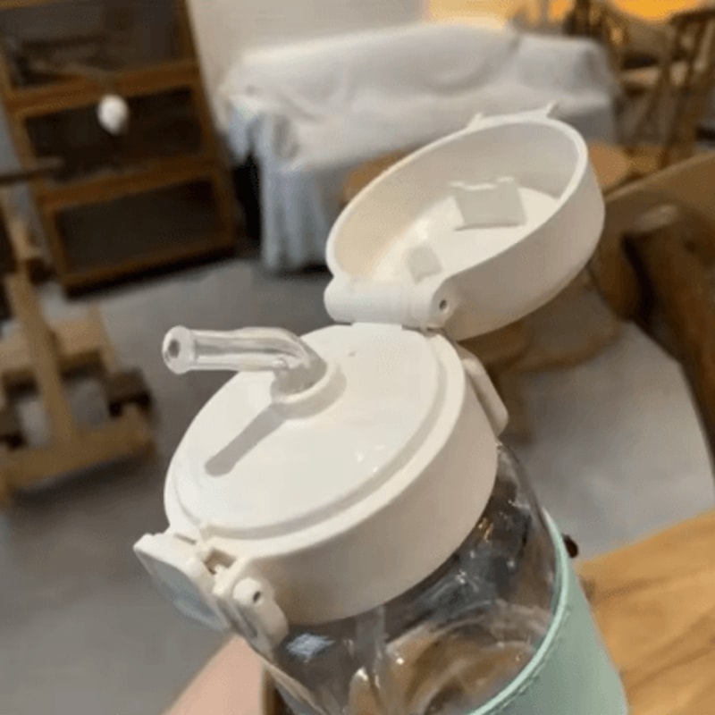 500ml Cute Kids Water Bottle With Straw Leak Proof Pop Up Drinking Bottle For School 8