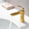 Golden Maple Leaf Basin Faucet Hot And Cold Single Hole Countertop Washbasin Faucet 7