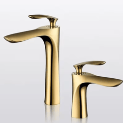 golden maple leaf basin faucet hot and cold single hole countertop washbasin faucet