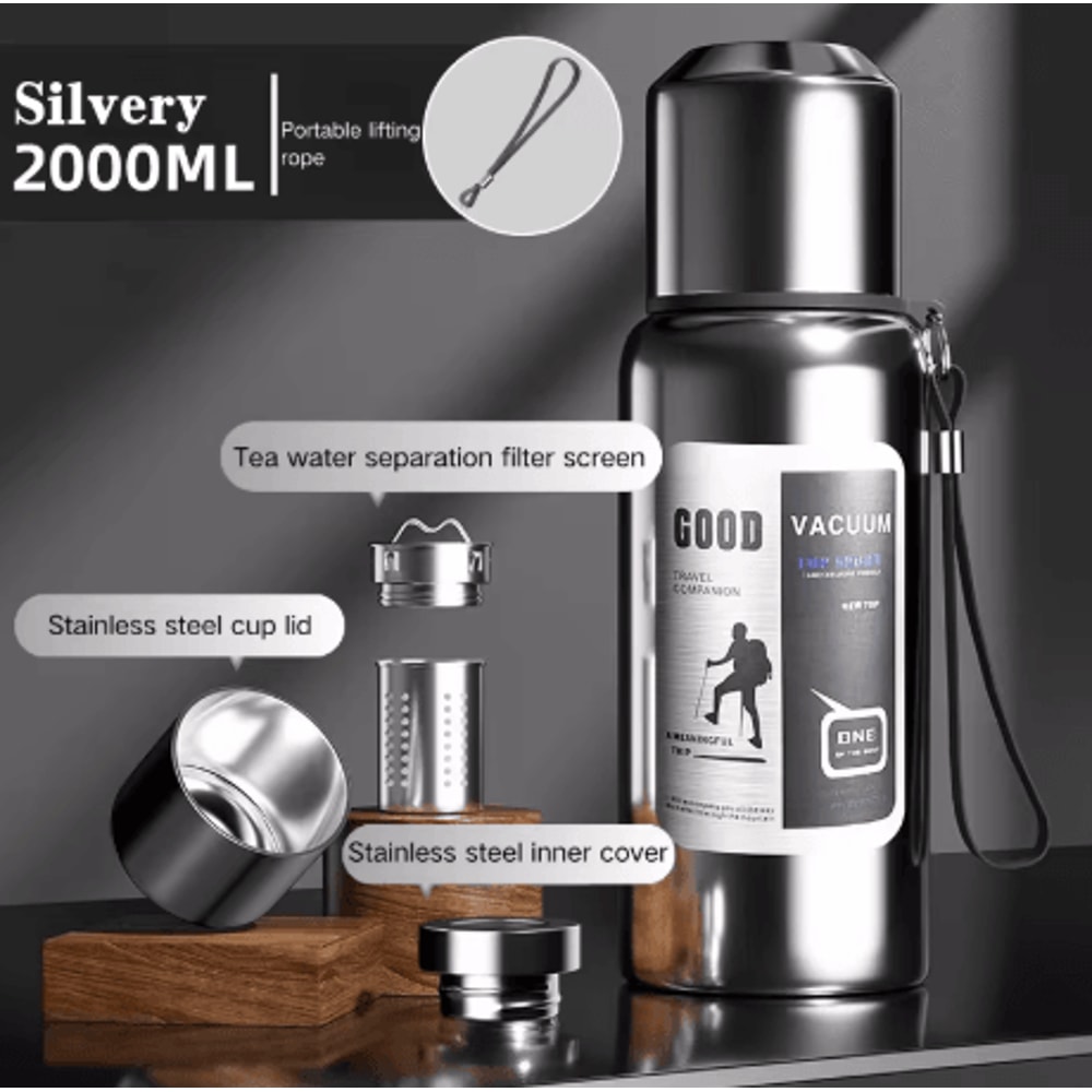 2000ml Stainless Steel Thermal Tumbler Large Capacity Insulated Water Bottle For Hot And Cold Trave 1