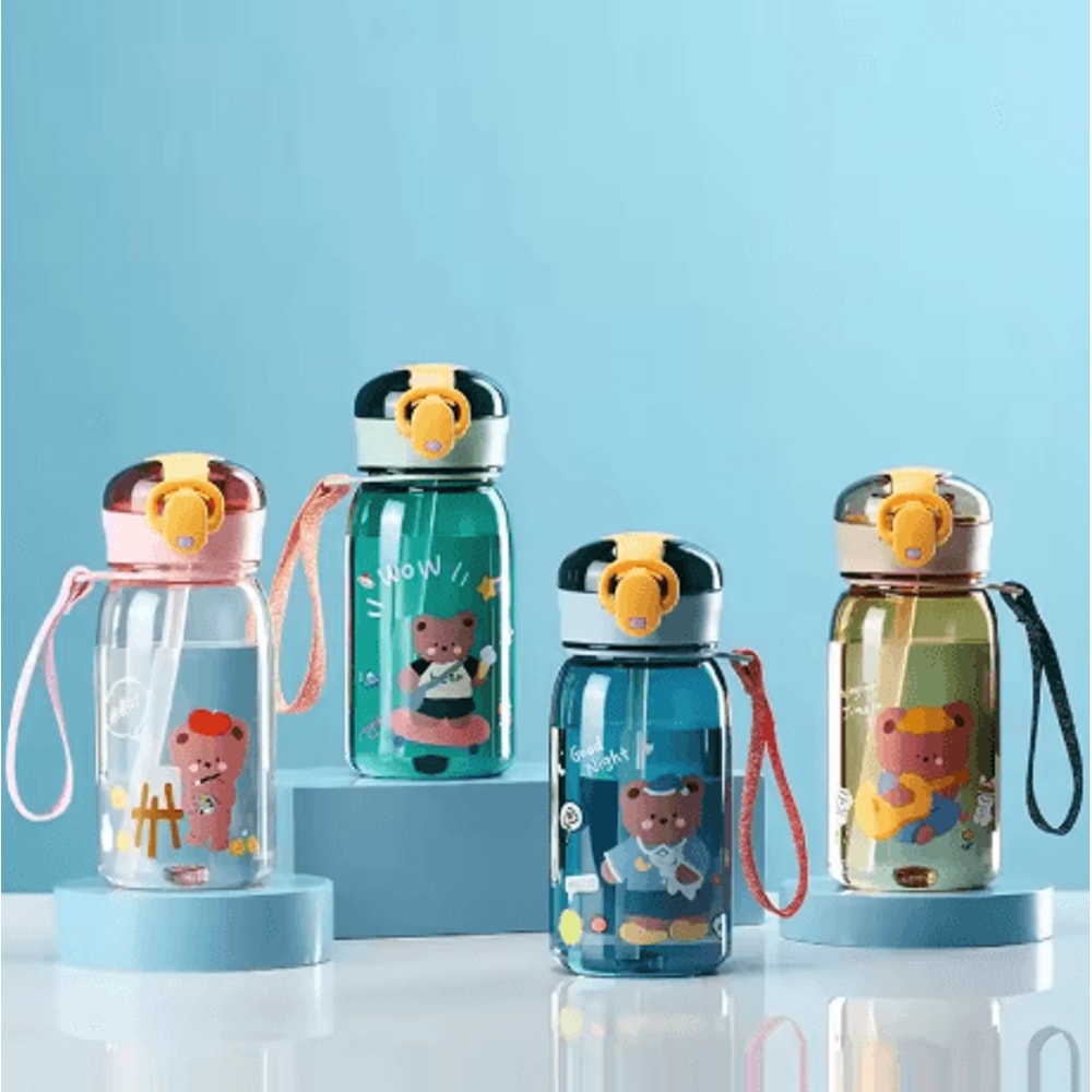 400ml Kids Cartoon Sippy Cup With Straw Leakproof Portable Water Bottle For Children 5