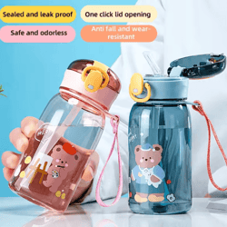 400ml kids cartoon sippy cup with straw leakproof portable water bottle for children