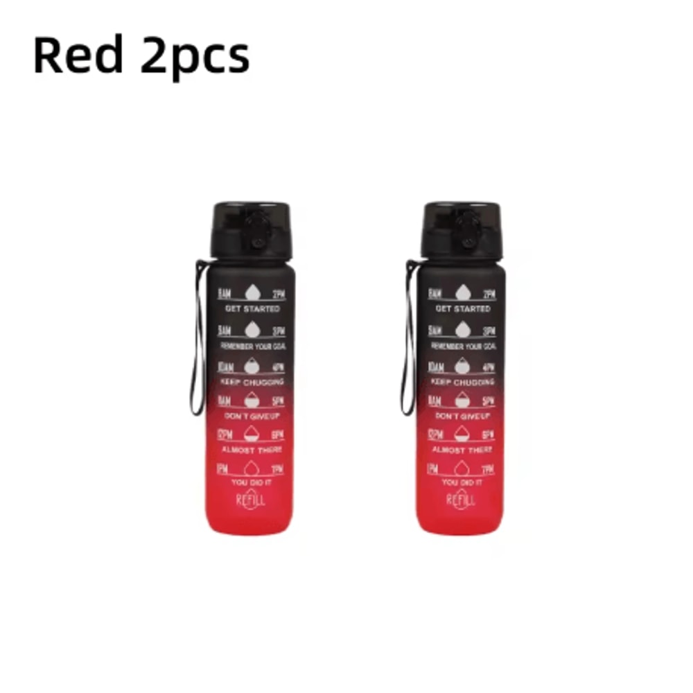 1000ml Gradient Sports Water Bottle With Time Scale BPA Free Large Capacity Gym And Outdoor Bottle 3