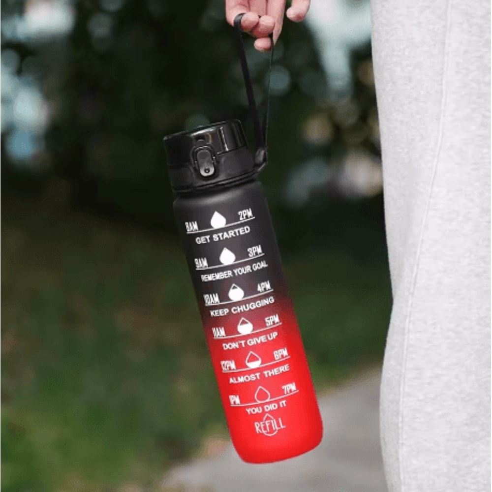 1000ml Gradient Sports Water Bottle With Time Scale BPA Free Large Capacity Gym And Outdoor Bottle 8