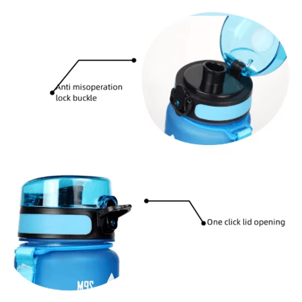 1000ml Gradient Sports Water Bottle With Time Scale BPA Free Large Capacity Gym And Outdoor Bottle 9