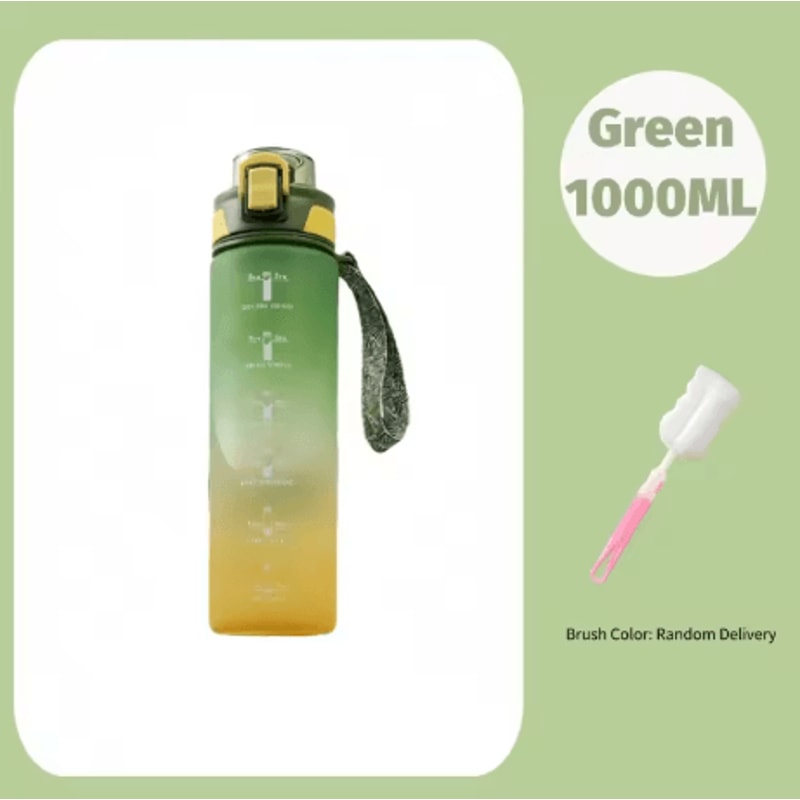 1 Liter Gradient Sports Water Bottle With Scale Large Capacity Outdoor Gym Hiking Bottle 1