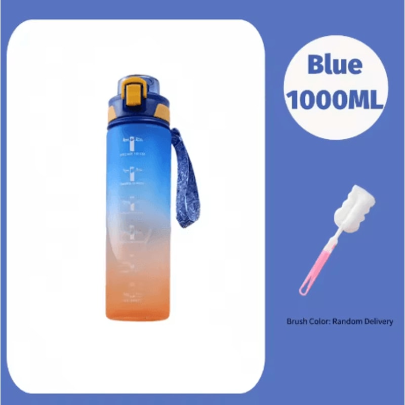 1 Liter Gradient Sports Water Bottle With Scale Large Capacity Outdoor Gym Hiking Bottle 2