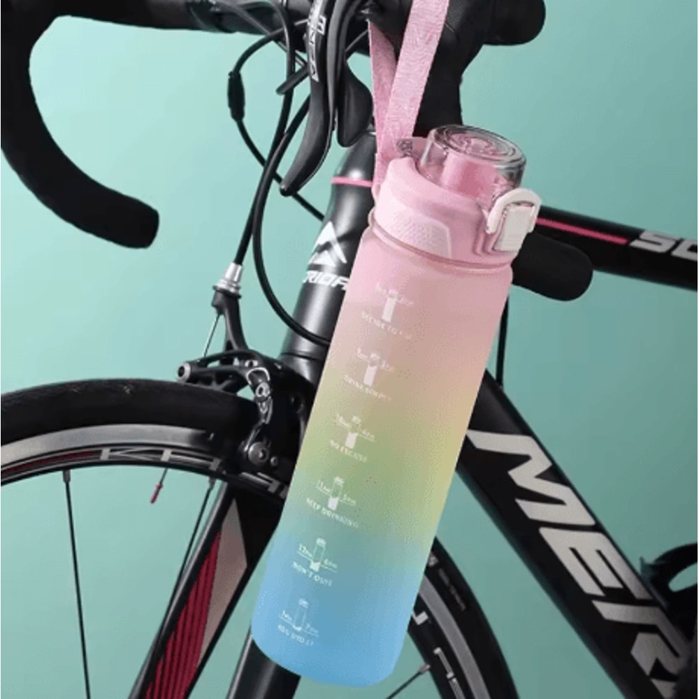 1 Liter Gradient Sports Water Bottle With Scale Large Capacity Outdoor Gym Hiking Bottle 10