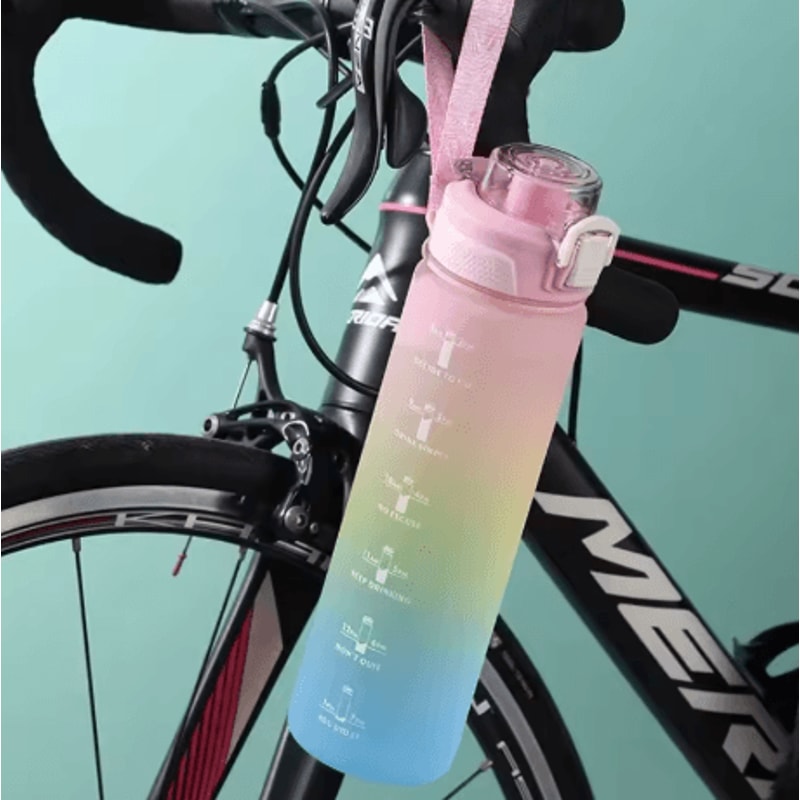 1 Liter Gradient Sports Water Bottle With Scale Large Capacity Outdoor Gym Hiking Bottle 10