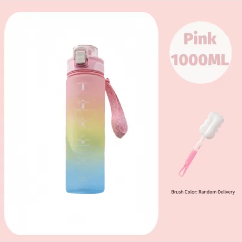 1 Liter Gradient Sports Water Bottle With Scale Large Capacity Outdoor Gym Hiking Bottle 4