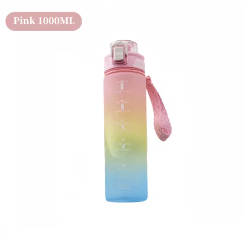 1 Liter Gradient Sports Water Bottle With Scale Large Capacity Outdoor Gym Hiking Bottle 7