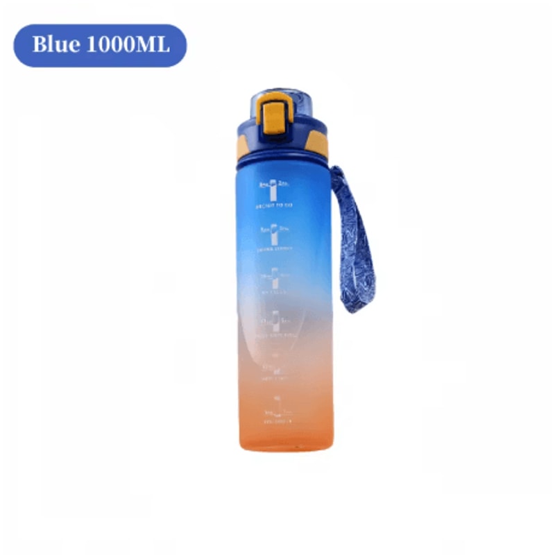 1 Liter Gradient Sports Water Bottle With Scale Large Capacity Outdoor Gym Hiking Bottle 8
