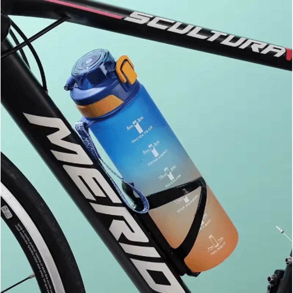 1 Liter Gradient Sports Water Bottle With Scale Large Capacity Outdoor Gym Hiking Bottle 9