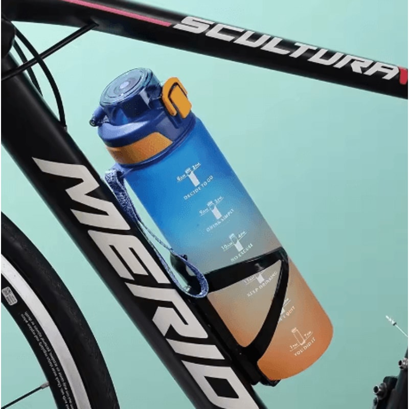 1 Liter Gradient Sports Water Bottle With Scale Large Capacity Outdoor Gym Hiking Bottle 9