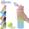1 Liter Gradient Sports Water Bottle With Scale Large Capacity Outdoor Gym Hiking Bottle 0