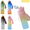 1000ml Gradient Sports Water Bottle Leak Proof Hydration Bottle With Time Marker And Hand Strap 0
