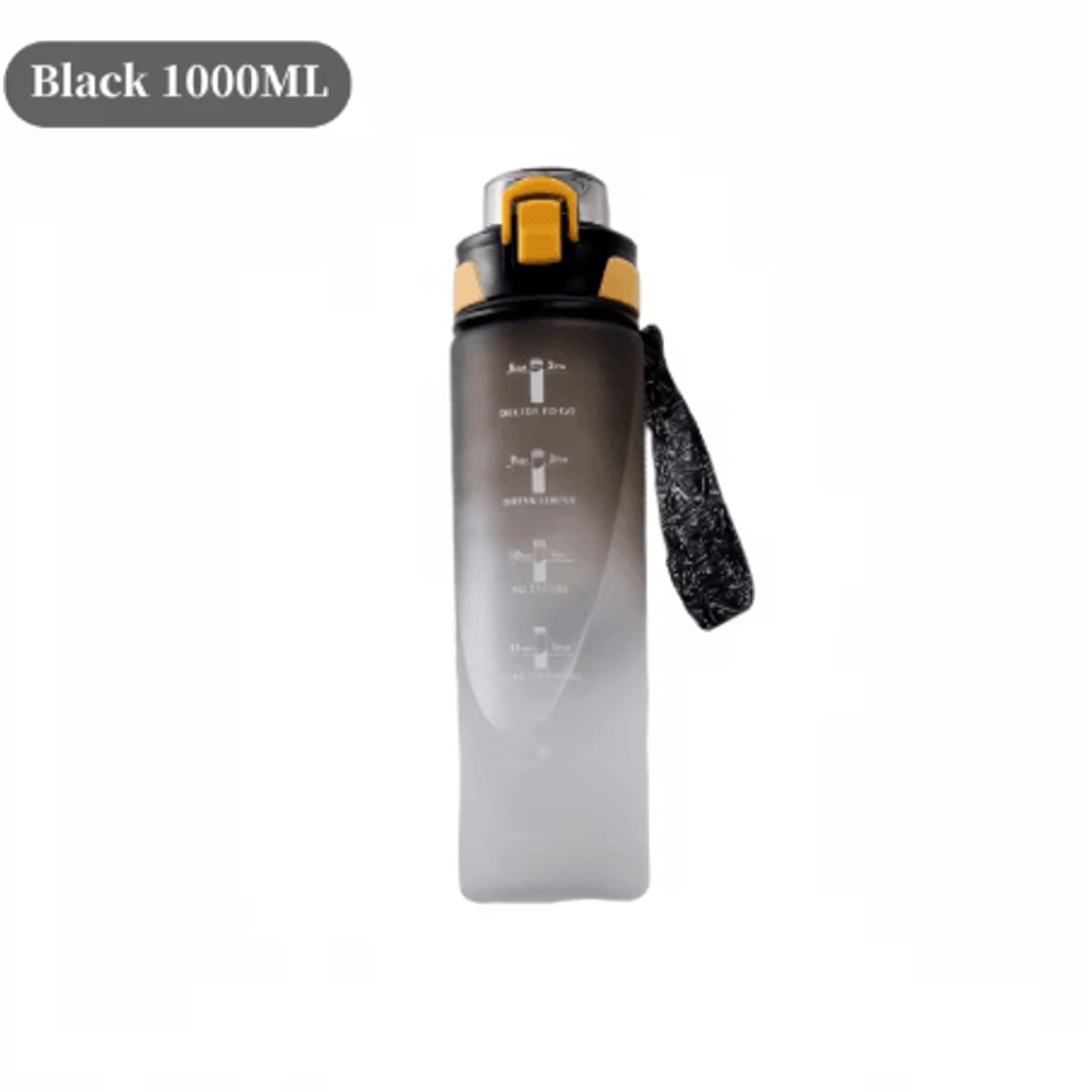 1000ml Gradient Sports Water Bottle Leak Proof Hydration Bottle With Time Marker And Hand Strap 3