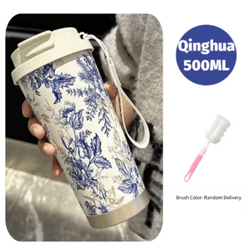 500ml Stainless Steel Thermo Travel Mug Dual Drink Leakproof Car Coffee Cup For Tea And Water 2