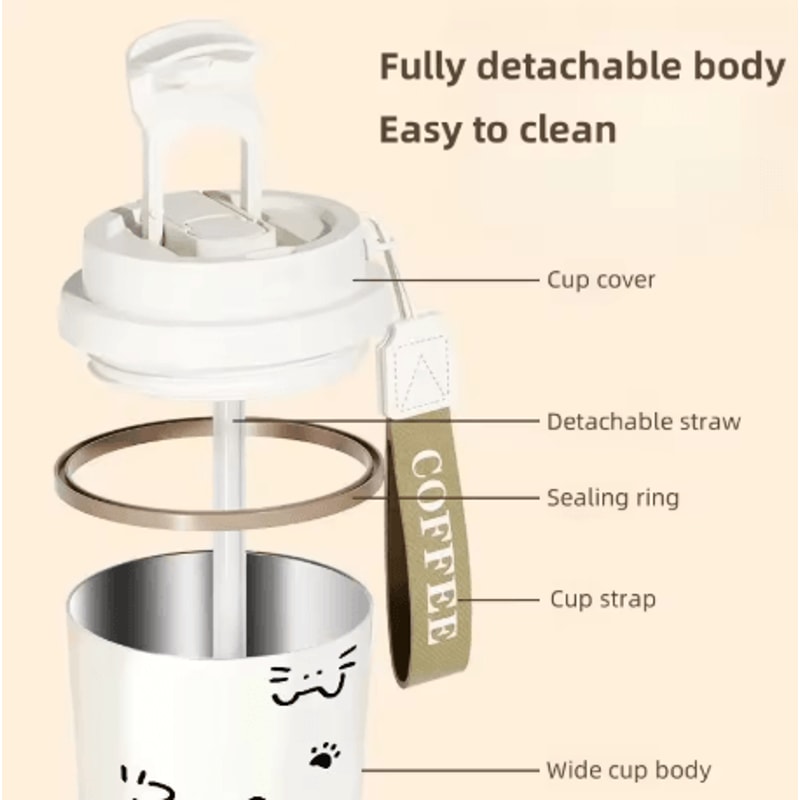 500ml Stainless Steel Thermo Coffee Mug Leak Proof Vacuum Insulated Travel Cup For Car And Daily Us 3