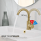 Stainless Steel Golden Basin Faucet European Style Brushed Gold Countertop Faucet For Hot And Cold 3