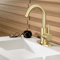Stainless Steel Golden Basin Faucet European Style Brushed Gold Countertop Faucet For Hot And Cold 4