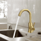 Stainless Steel Golden Basin Faucet European Style Brushed Gold Countertop Faucet For Hot And Cold 6