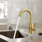 Stainless Steel Golden Basin Faucet European Style Brushed Gold Countertop Faucet For Hot And Cold 6