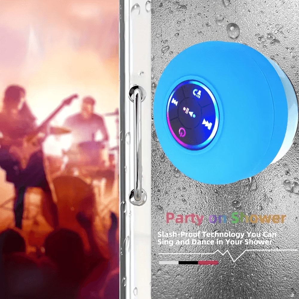 bathroom bluetooth speaker with built in microphone for calls