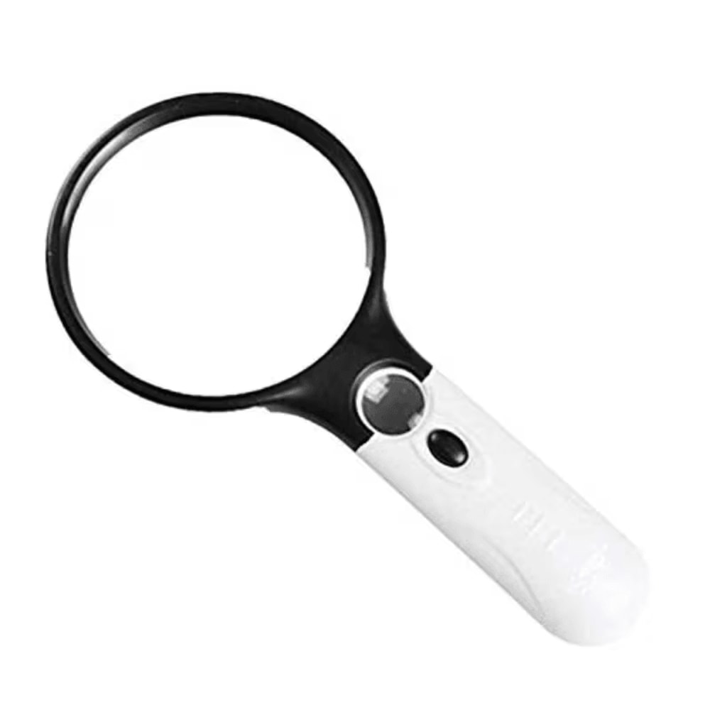 Ergonomic magnifier with LED light