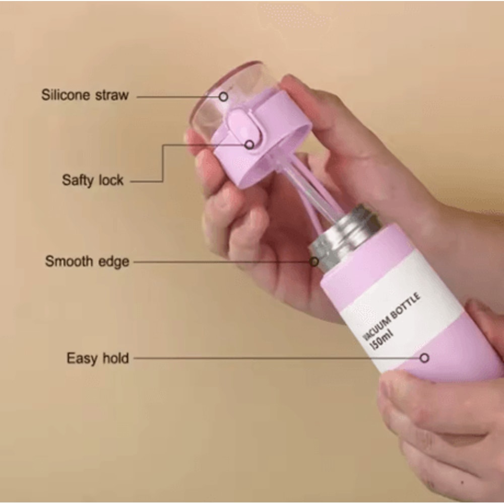 Mini Stainless Steel Thermal Water Bottle With Straw Vacuum Insulated Travel Cup For Tea And Coffee 14