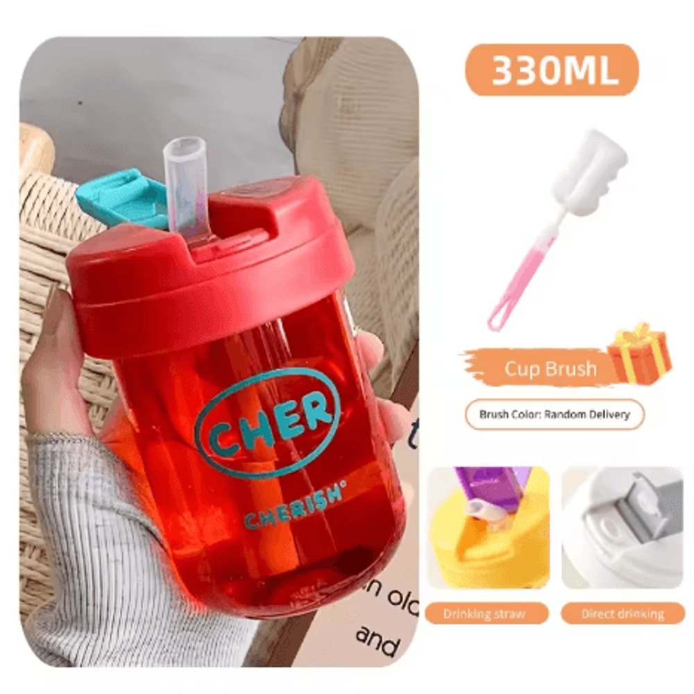 330ml Mini Kids Straw Water Bottle Cute Leakproof And Anti Fall Portable Sports Drink Cup 1
