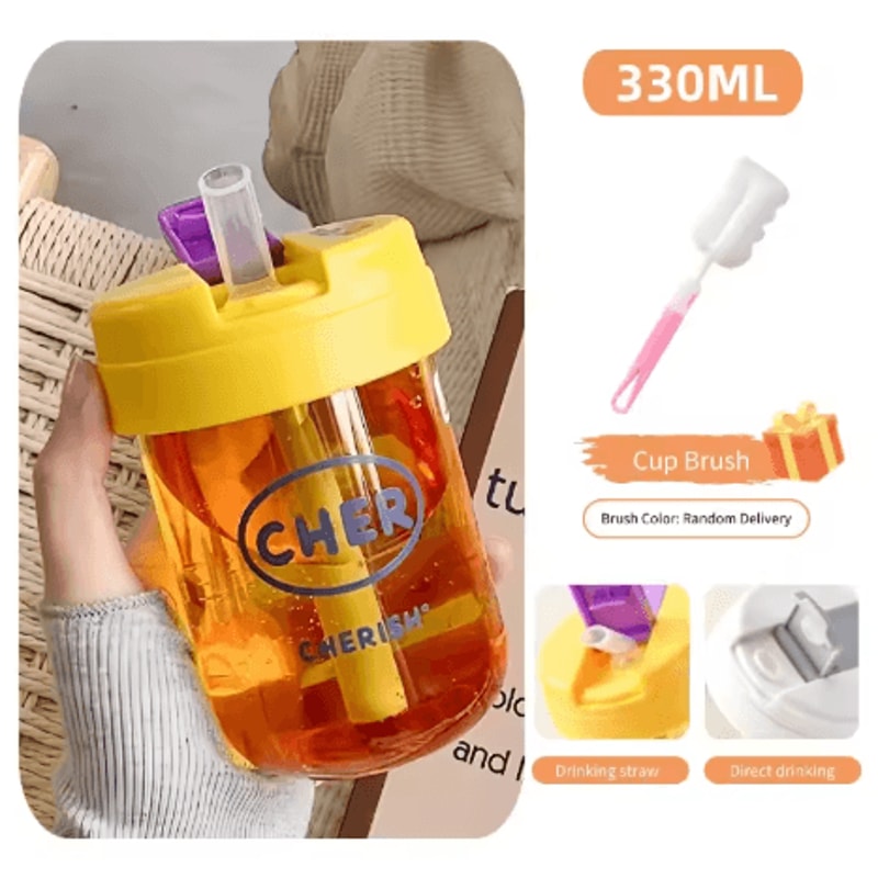 330ml Mini Kids Straw Water Bottle Cute Leakproof And Anti Fall Portable Sports Drink Cup 4
