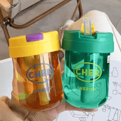 330ml mini kids straw water bottle cute leakproof and anti fall portable sports drink cup