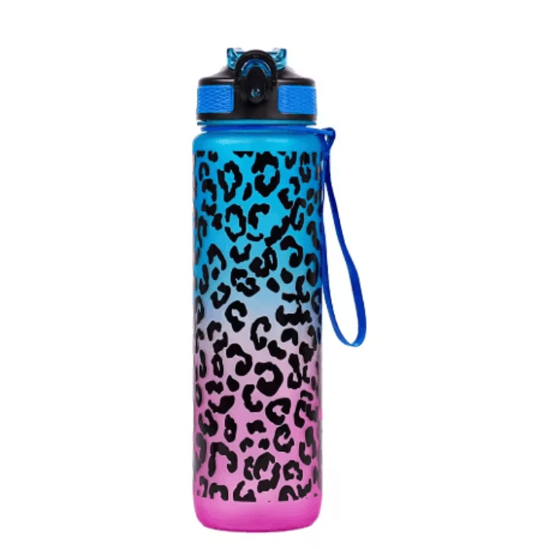 1 Liter Leopard Print Sports Water Bottle Leak Proof Large Capacity Gym And Travel Bottle 1
