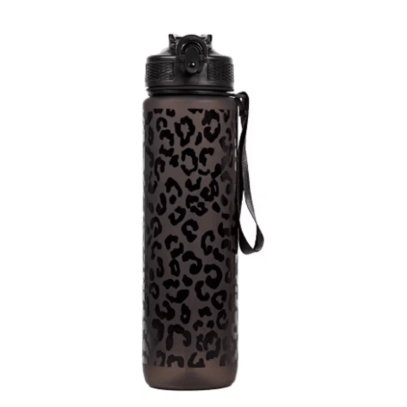 1 Liter Leopard Print Sports Water Bottle Leak Proof Large Capacity Gym And Travel Bottle 9