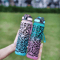 1 Liter Leopard Print Sports Water Bottle Leak Proof Large Capacity Gym And Travel Bottle 13
