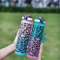1 Liter Leopard Print Sports Water Bottle Leak Proof Large Capacity Gym And Travel Bottle 13