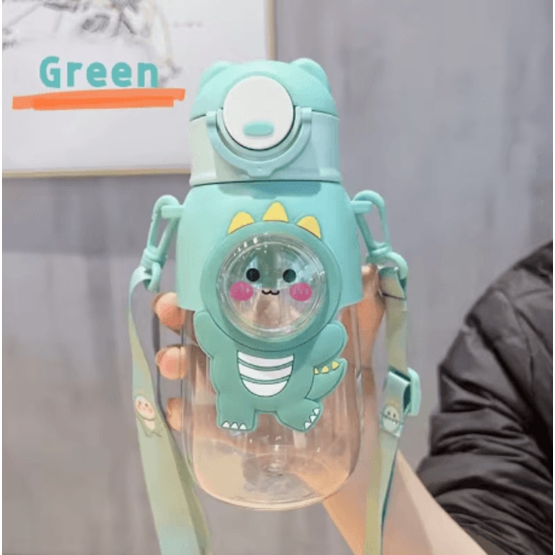 660ml Cartoon Animal Kids Water Bottle Leak Proof Straw Cup With Safety Lock For Travel And Outdoor 4
