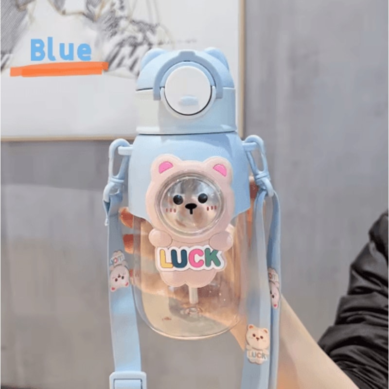 660ml Cartoon Animal Kids Water Bottle Leak Proof Straw Cup With Safety Lock For Travel And Outdoor 5