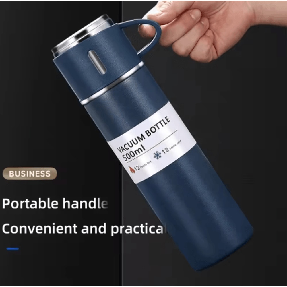 304 Stainless Steel Vacuum Insulated Water Bottle 500ml Business Style Travel Thermal Coffee Mug 7