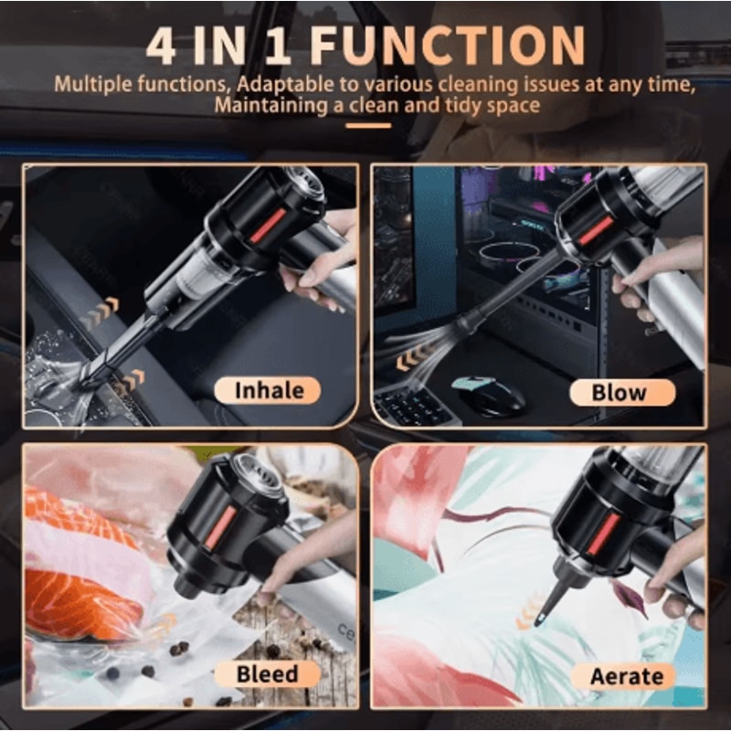 CENRR Mini Cordless Car Vacuum Cleaner Portable Handheld Wireless Vacuum With Strong Suction 4