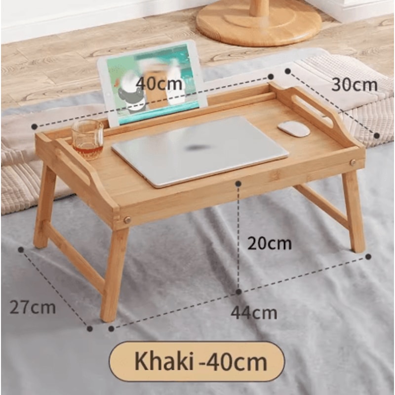 Folding Multifunctional Bed Tray Table Breakfast Dessert And Laptop Desk With Reading Rack 1