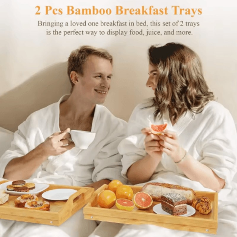 Folding Multifunctional Bed Tray Table Breakfast Dessert And Laptop Desk With Reading Rack 6